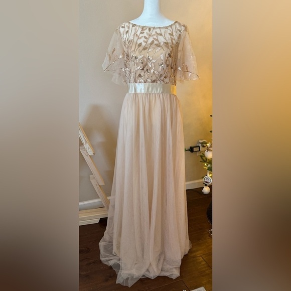 Ever Pretty Dresses & Skirts - Ever Pretty Cream Dress with Gold Sequins, 16